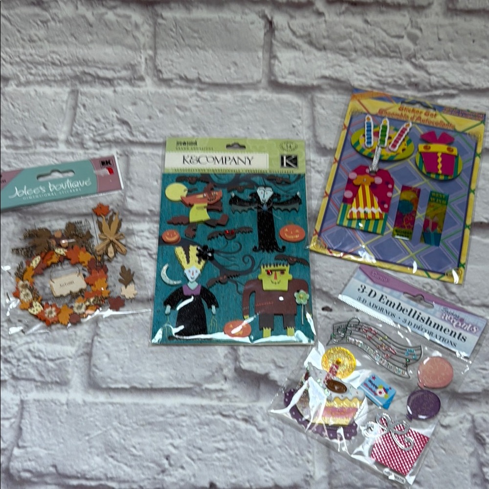 Scrapbooking stickers fall Halloween birthday